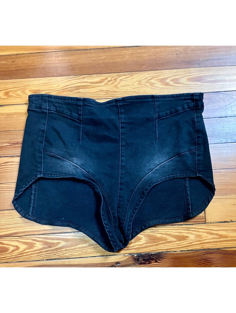 NWT We The Free People Black Denim Micro Shorts High Waist Booty Y2K Festival XL